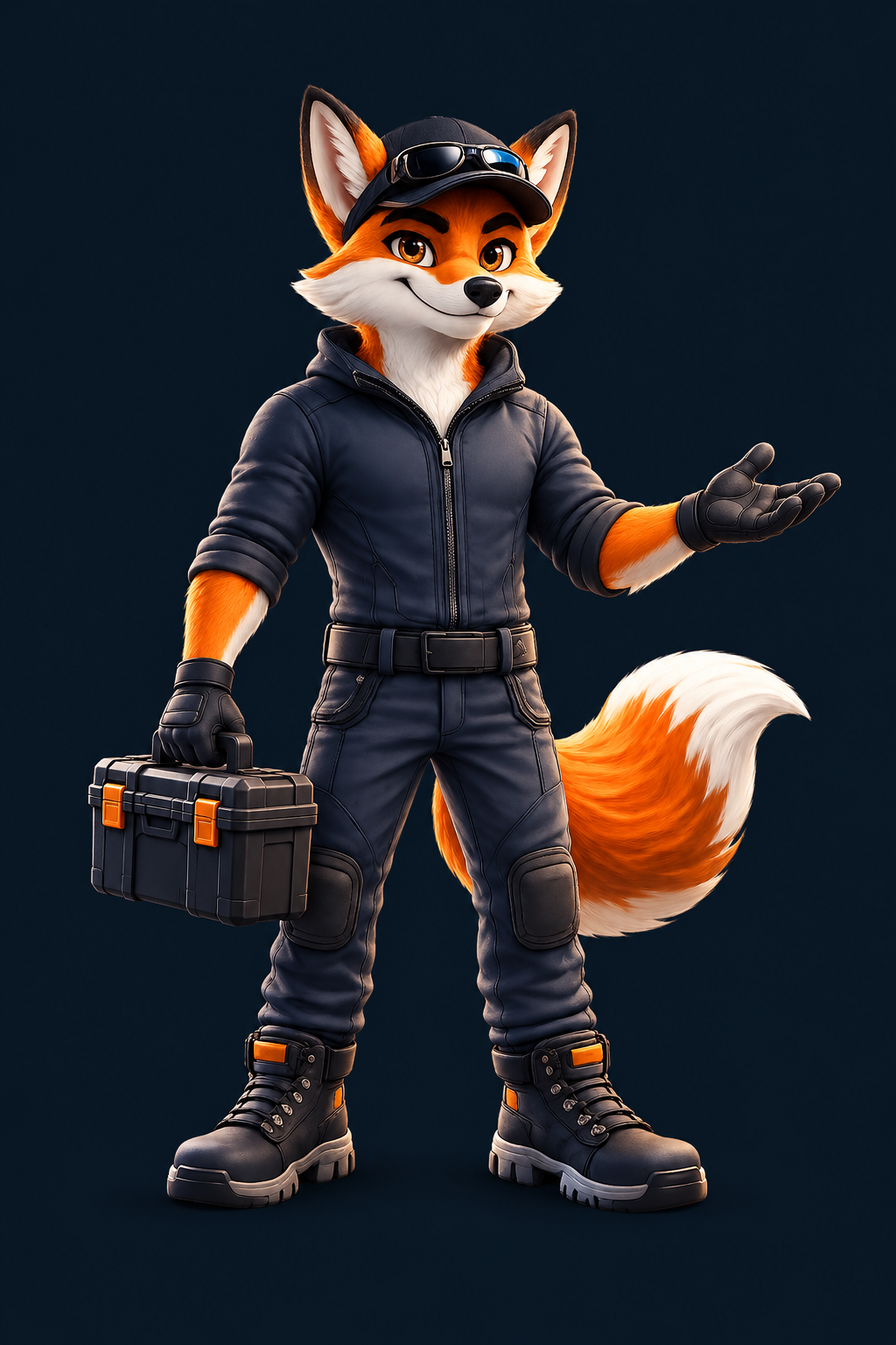La mascotte renard de RG Loisirs, prête à intervenir chez vous
